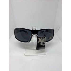 LOCS GANGSTA DESIGNER SUNGLASSES WRAP Gloss BLACK Frame Red/White Paisley NWT